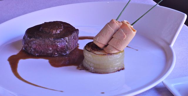 Wagyu beef, onion and duck foie gras