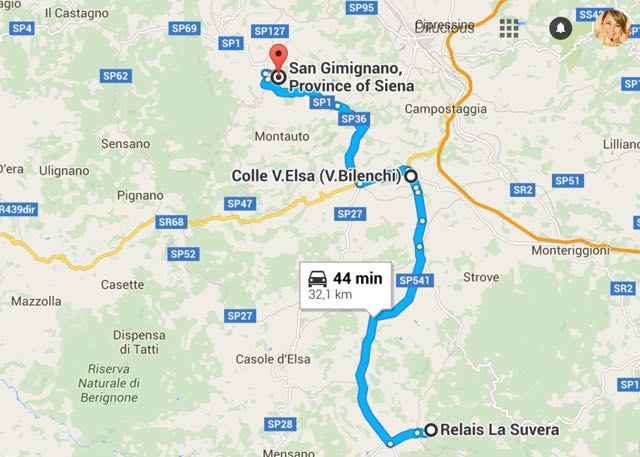 Mapa San Gimignano
