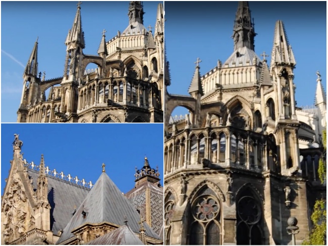 Construída no século XIII a Catedral de Reims, com seus fascinantes vitrais e torres de 86 metros de altura, foi o local onde os reis da França eram coroados. Em 1210, um incêndio arrasou o que hoje é um Patrimônio Mundial da UNESCO. 